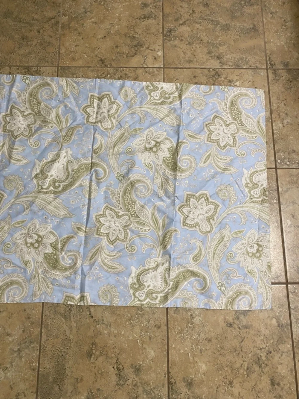 Earl & Wilson Pakistan Made Light Blue  Paisley Floral 1 King Size Pillow Sham